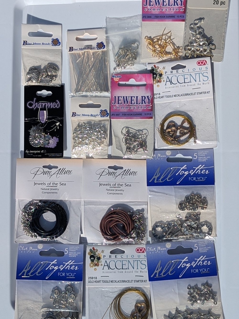 Lot Of 15 Packages Blue Moon & Cousin Metal Findings